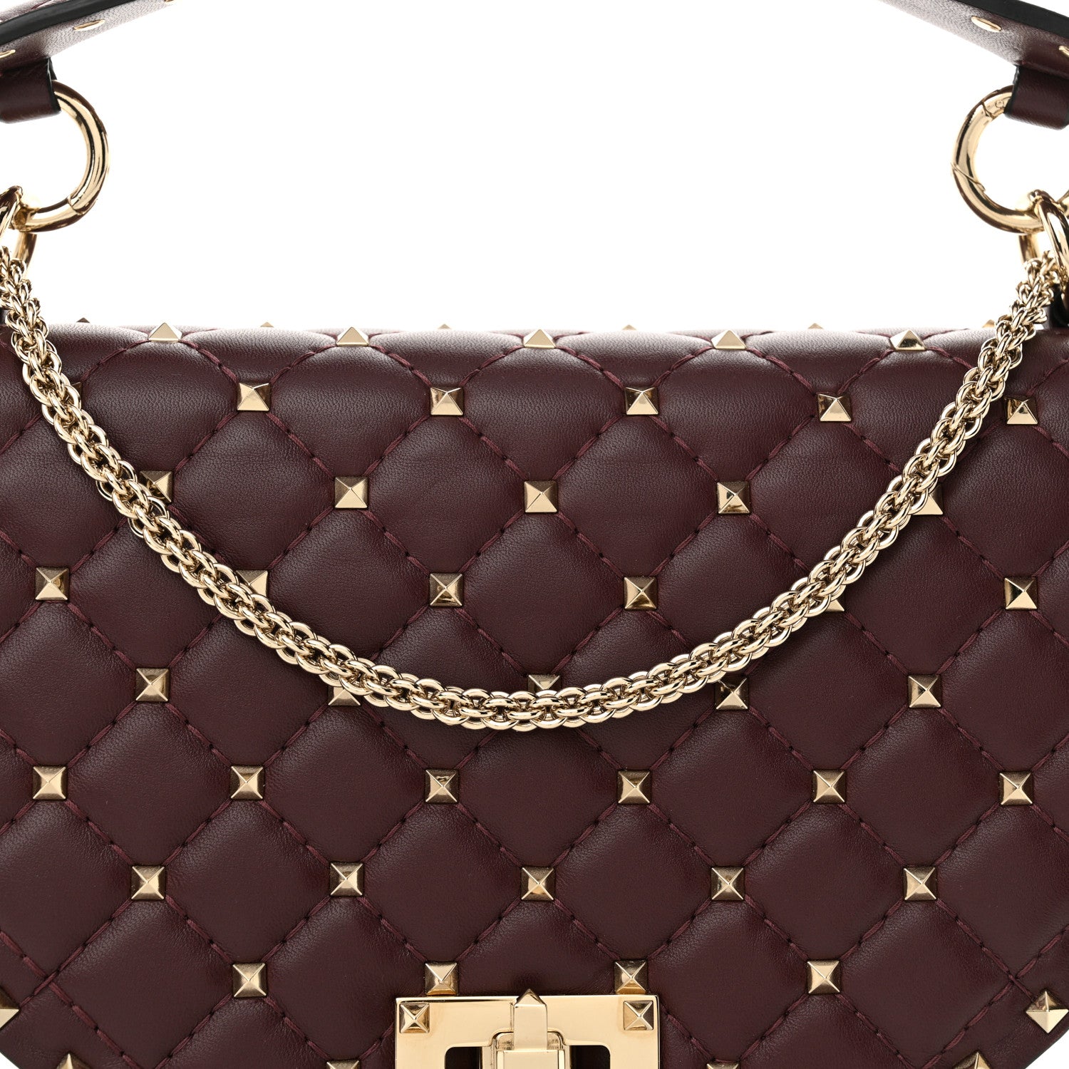 Valentino Garavani Nappa Medium Rockstud Spike Halfmoon Saddle Bag Rubin 7 of 10