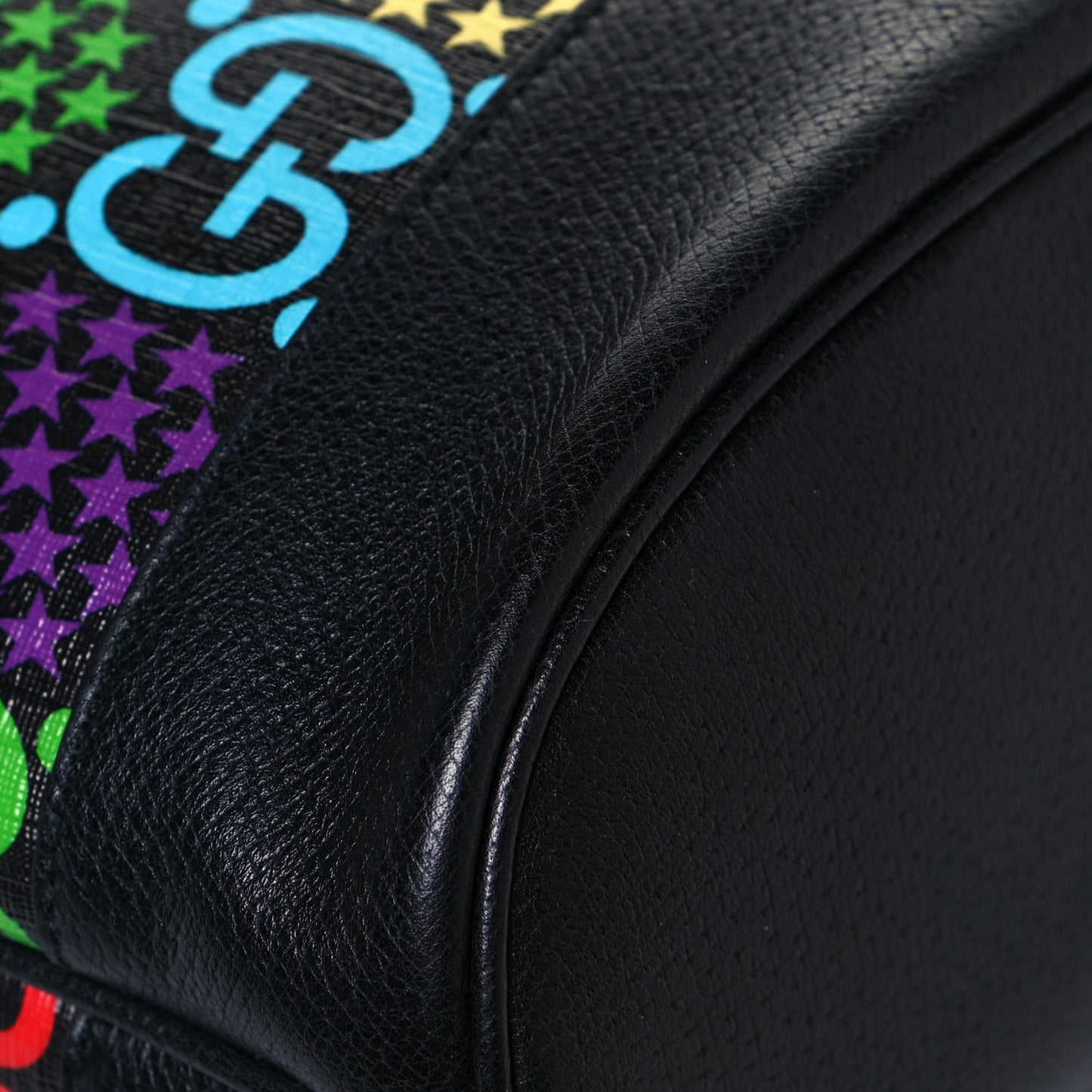 GG Supreme Monogram Psychedelic Bucket Bag Black