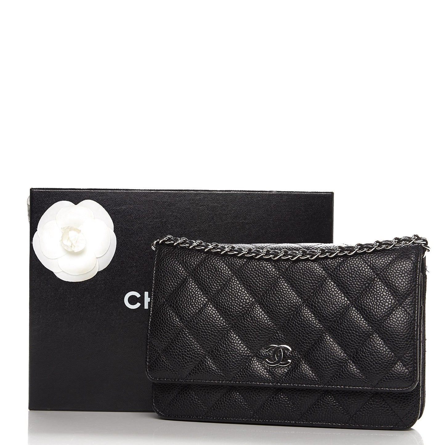 Caviar Quilted Wallet On Chain WOC Black