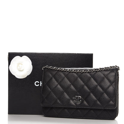 Chanel Caviar Quilted Wallet On Chain WOC Black 9 of 9