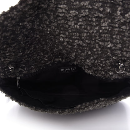 Chanel Tweed Maxi Single Flap Black Grey 6 of 11