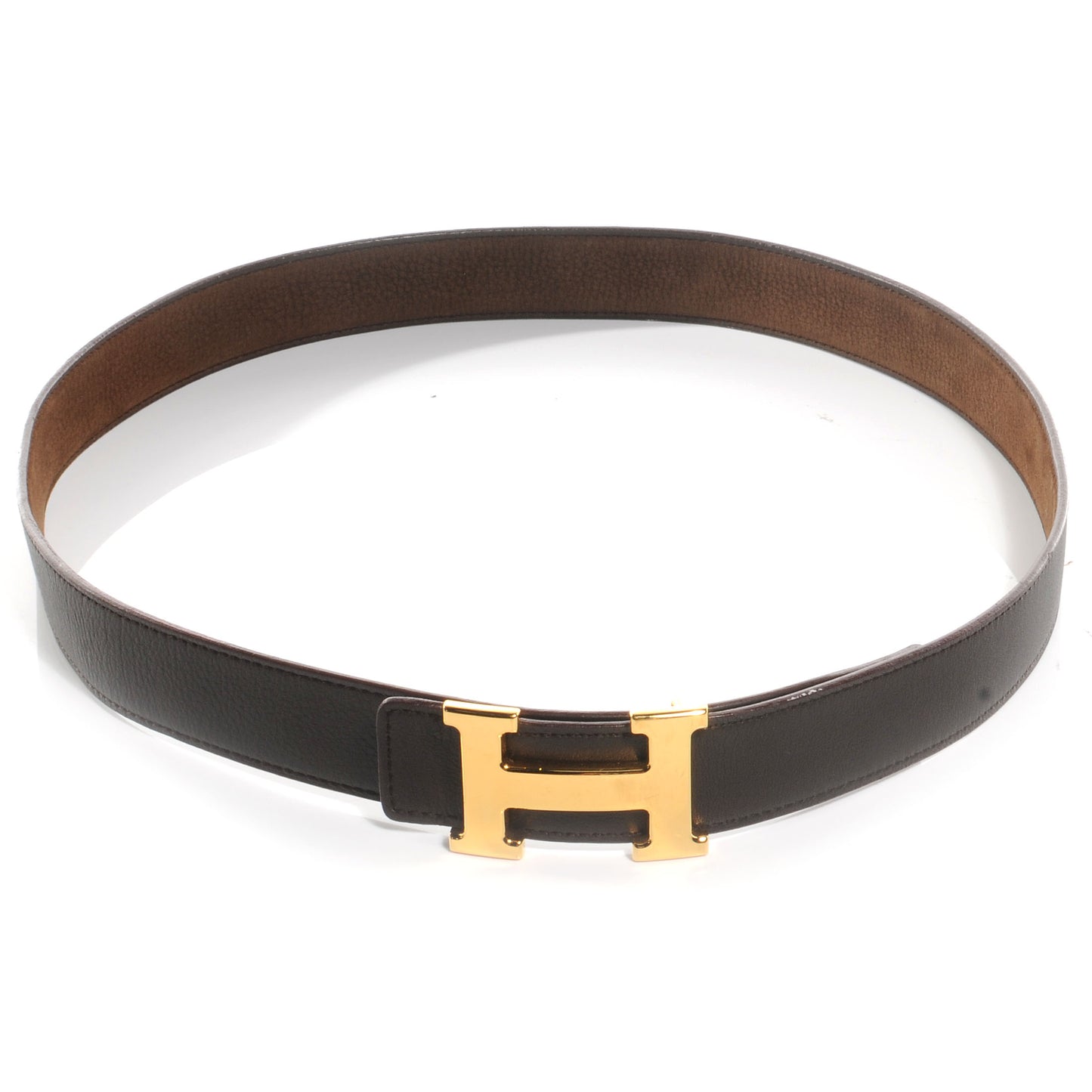Swift Taurillon Gaucho Reversible H Belt 95 Chocolate