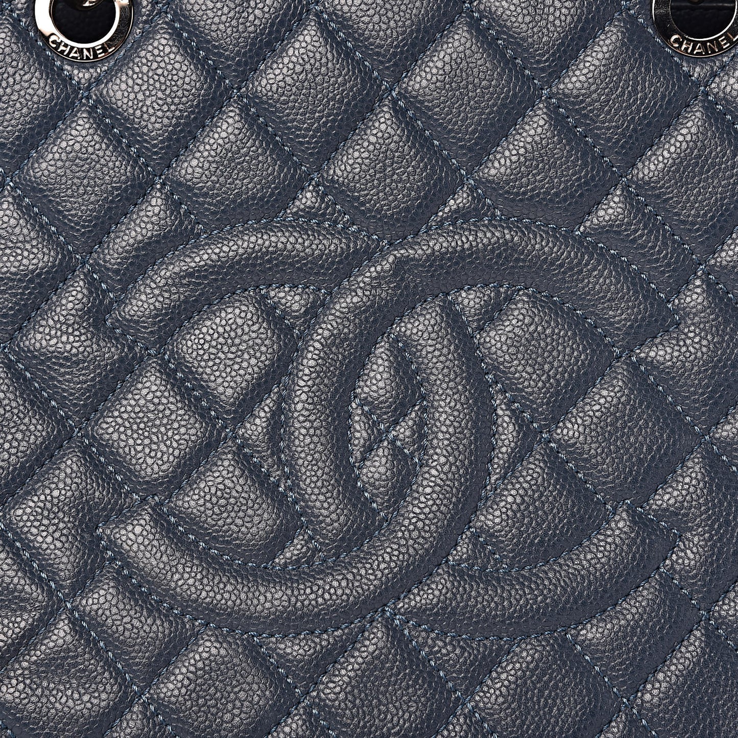 Caviar Quilted Grand Shopping Tote GST Dark Blue