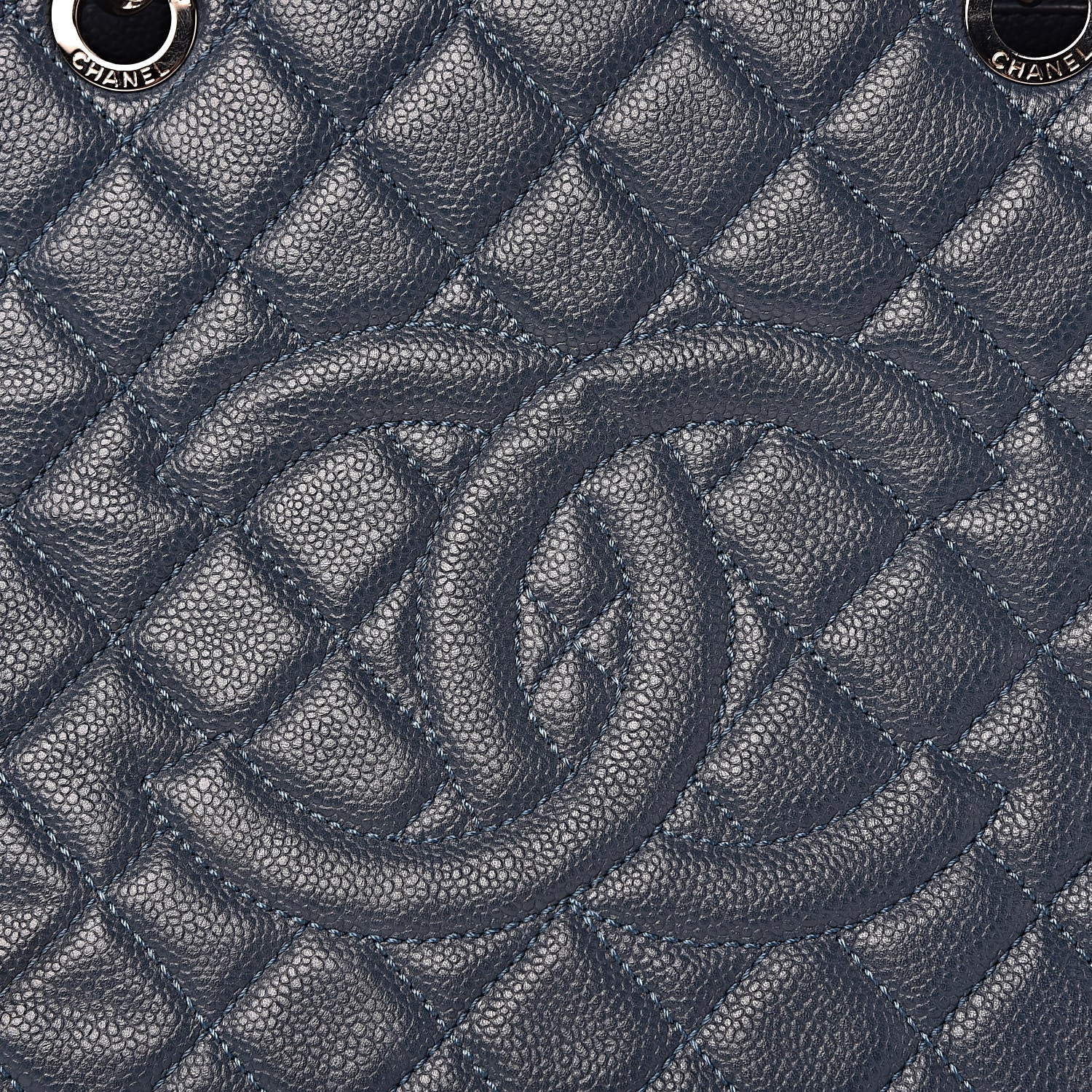 Chanel Caviar Quilted Grand Shopping Tote GST Dark Blue 14 of 14