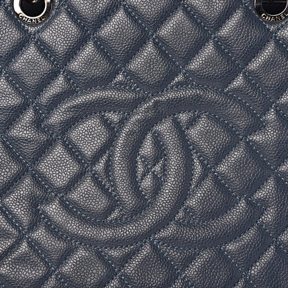 Chanel Caviar Quilted Grand Shopping Tote GST Dark Blue 14 of 14