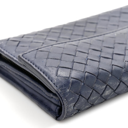 Bottega Veneta Nappa Intrecciato Continental Flap Wallet Dark Blue 13 of 16