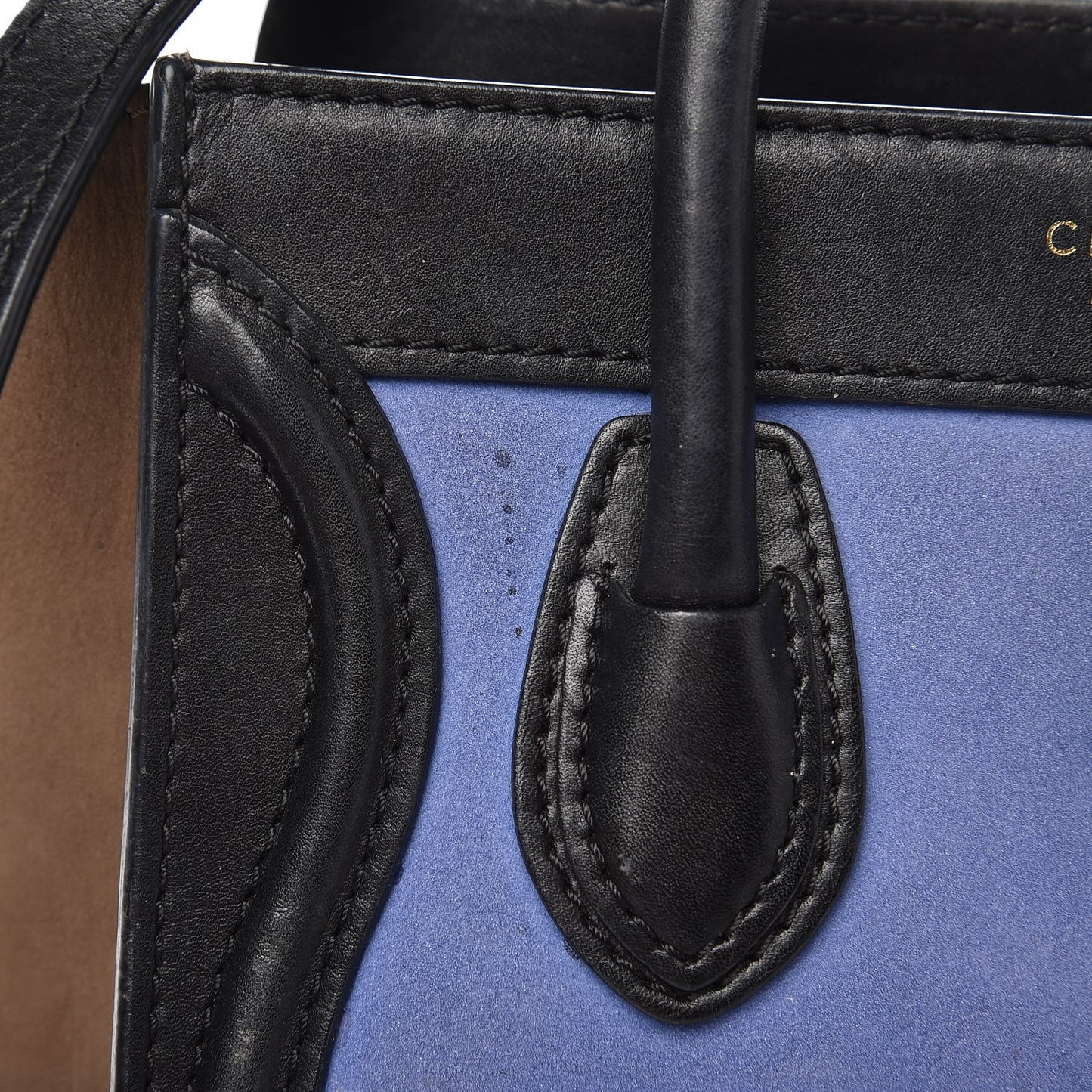 Nubuck Smooth Calfskin Nano Tri-Color Luggage Royal Blue