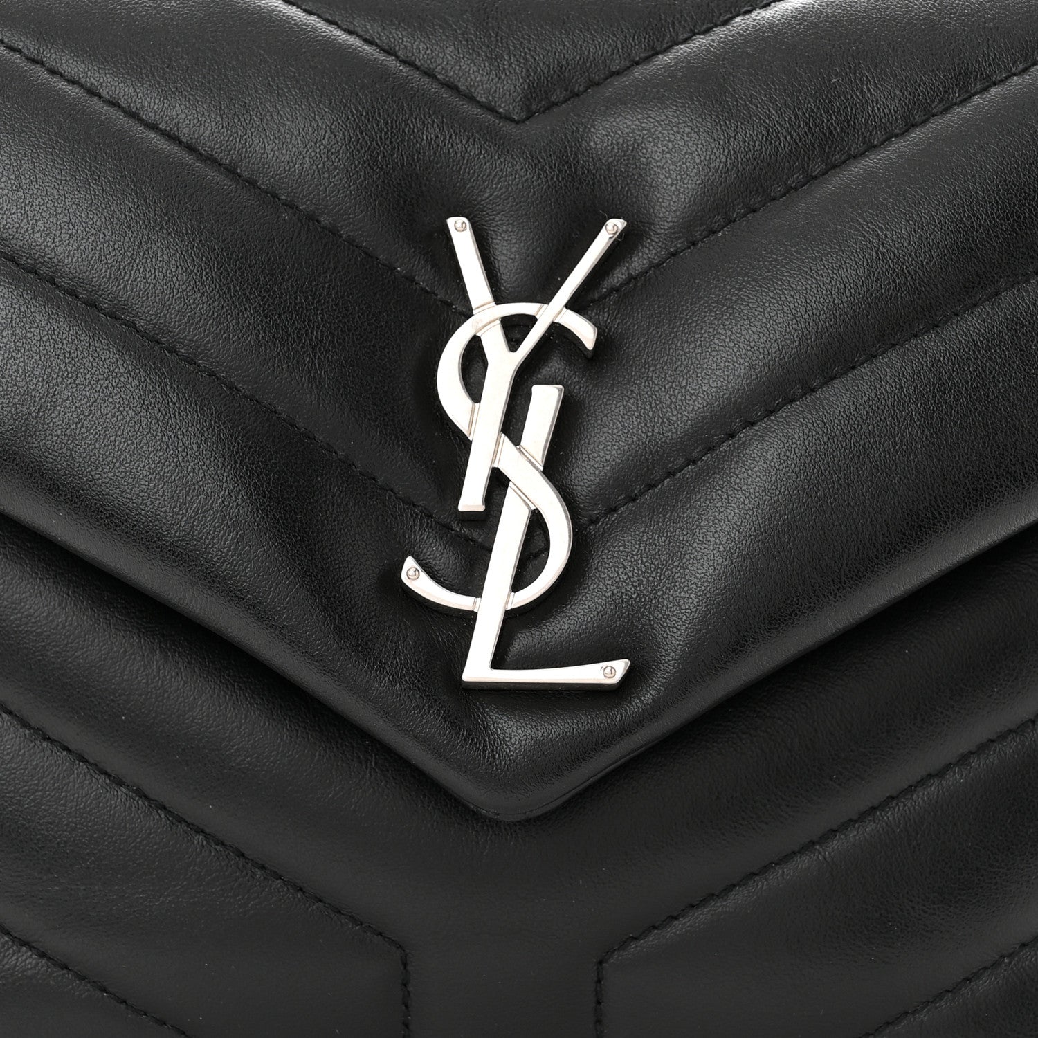 Saint Laurent Calfskin Y Quilted Monogram Small Loulou Chain Satchel Black 8 of 10
