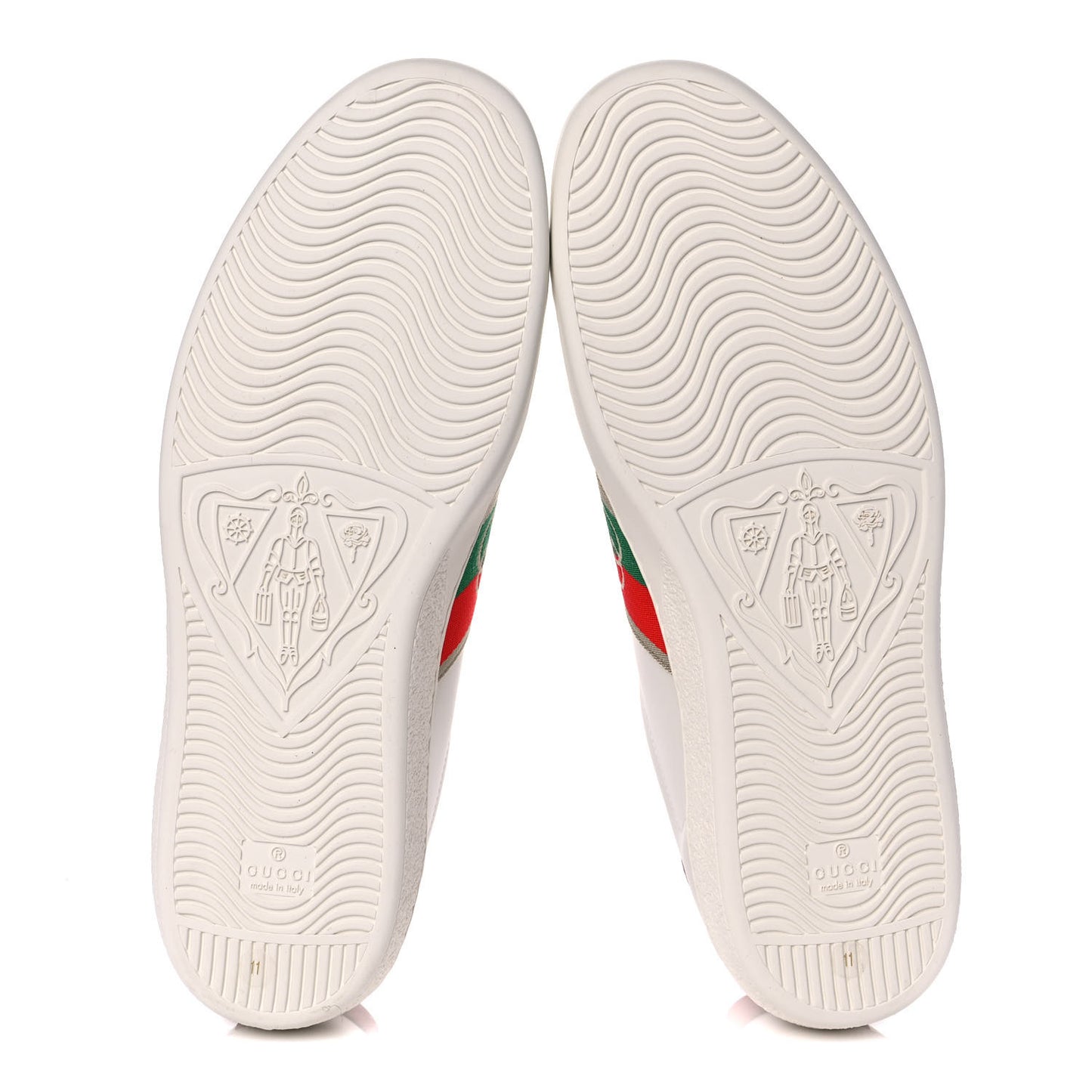 Calfskin Web Interlocking G Mens Ace Sneakers 11 White