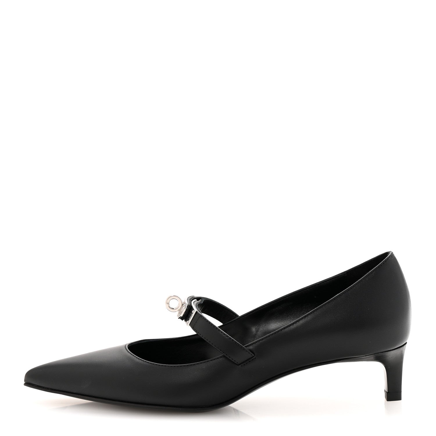 Hermes Calfskin Kiara 40 Pumps 36.5 Black 1 of 10