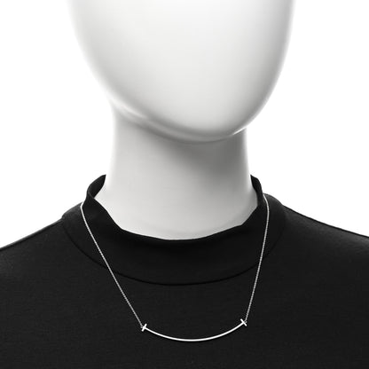 Tiffany Sterling Silver Large T Smile Pendant Necklace 2 of 5