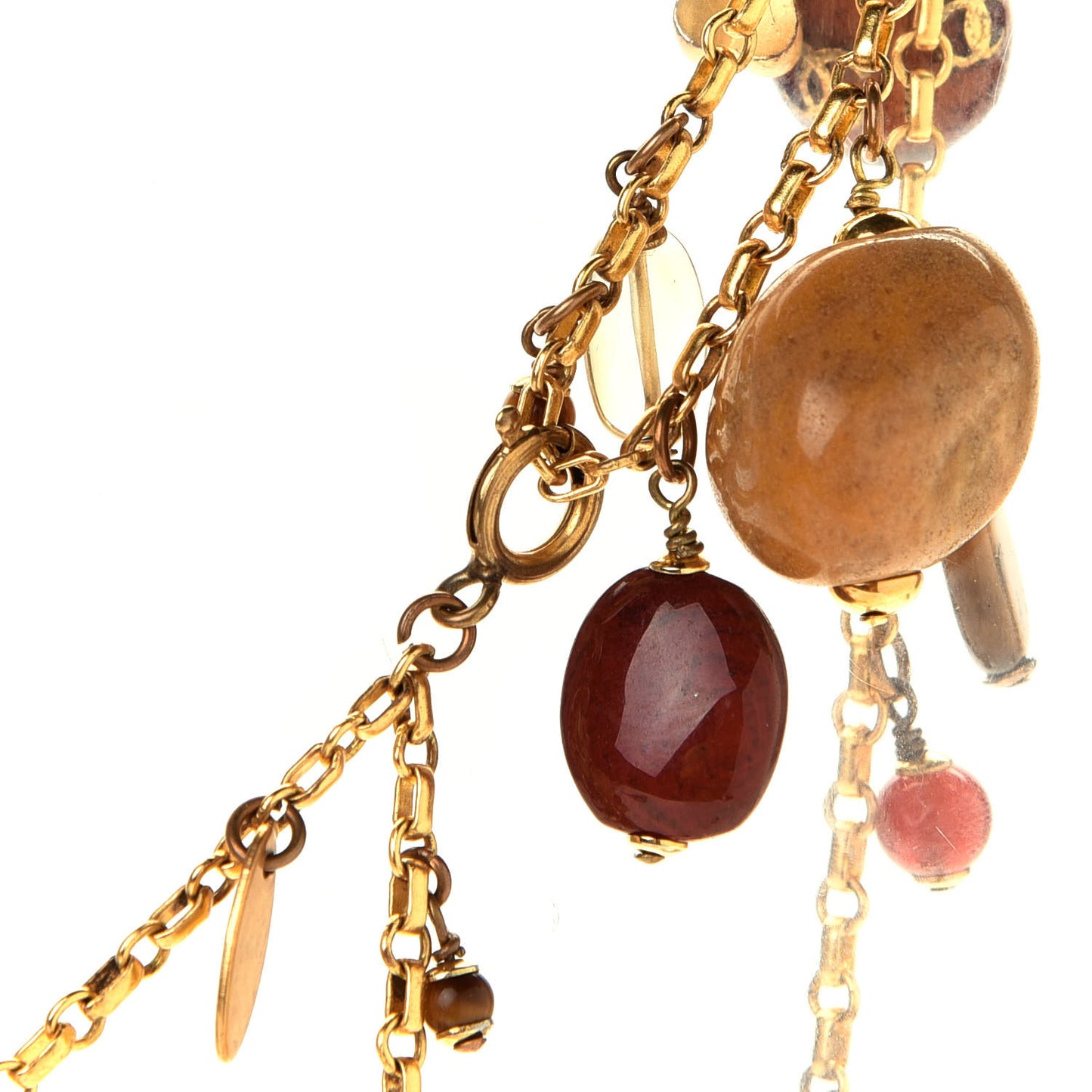 Resin Crystal CC Necklace Gold
