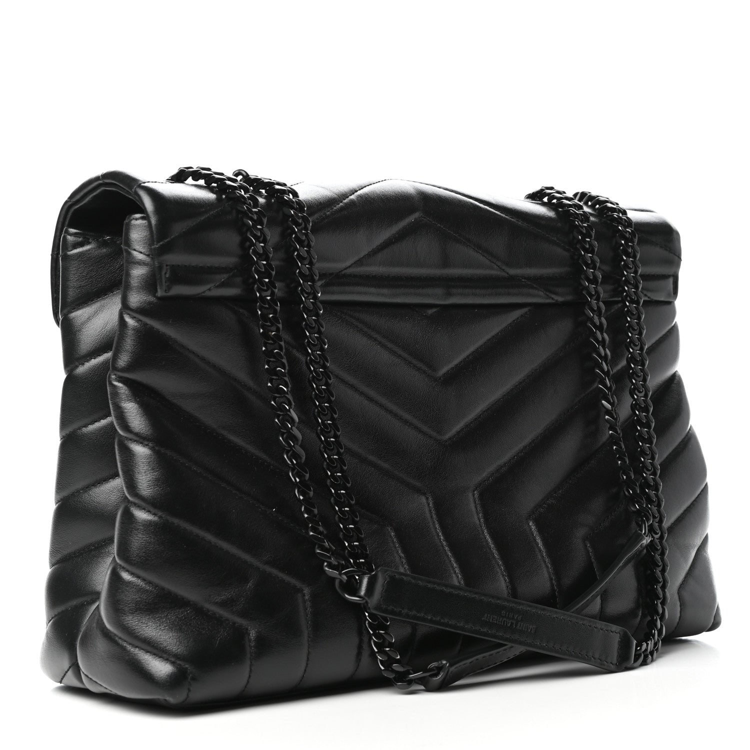 Saint Laurent Calfskin Y Quilted Monogram Medium Loulou Chain Satchel Black 3 of 9