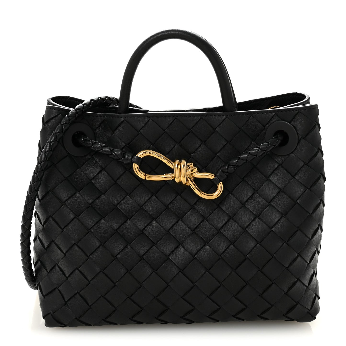 Nappa Intrecciato Small Andiamo Shoulder Bag Black