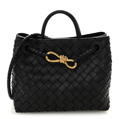 Bottega Veneta Nappa Intrecciato Small Andiamo Shoulder Bag Black 1 of 9