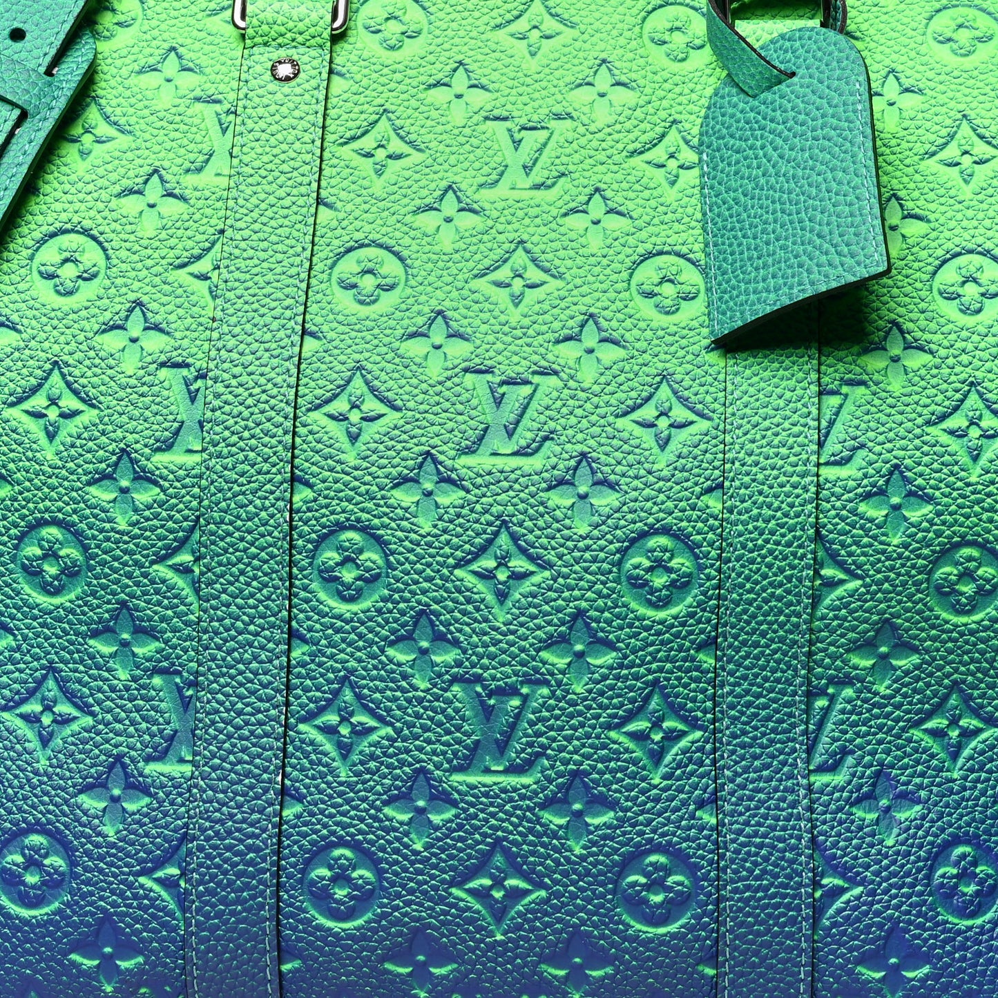 Taurillon Illusion Keepall Tote Bleu Vert