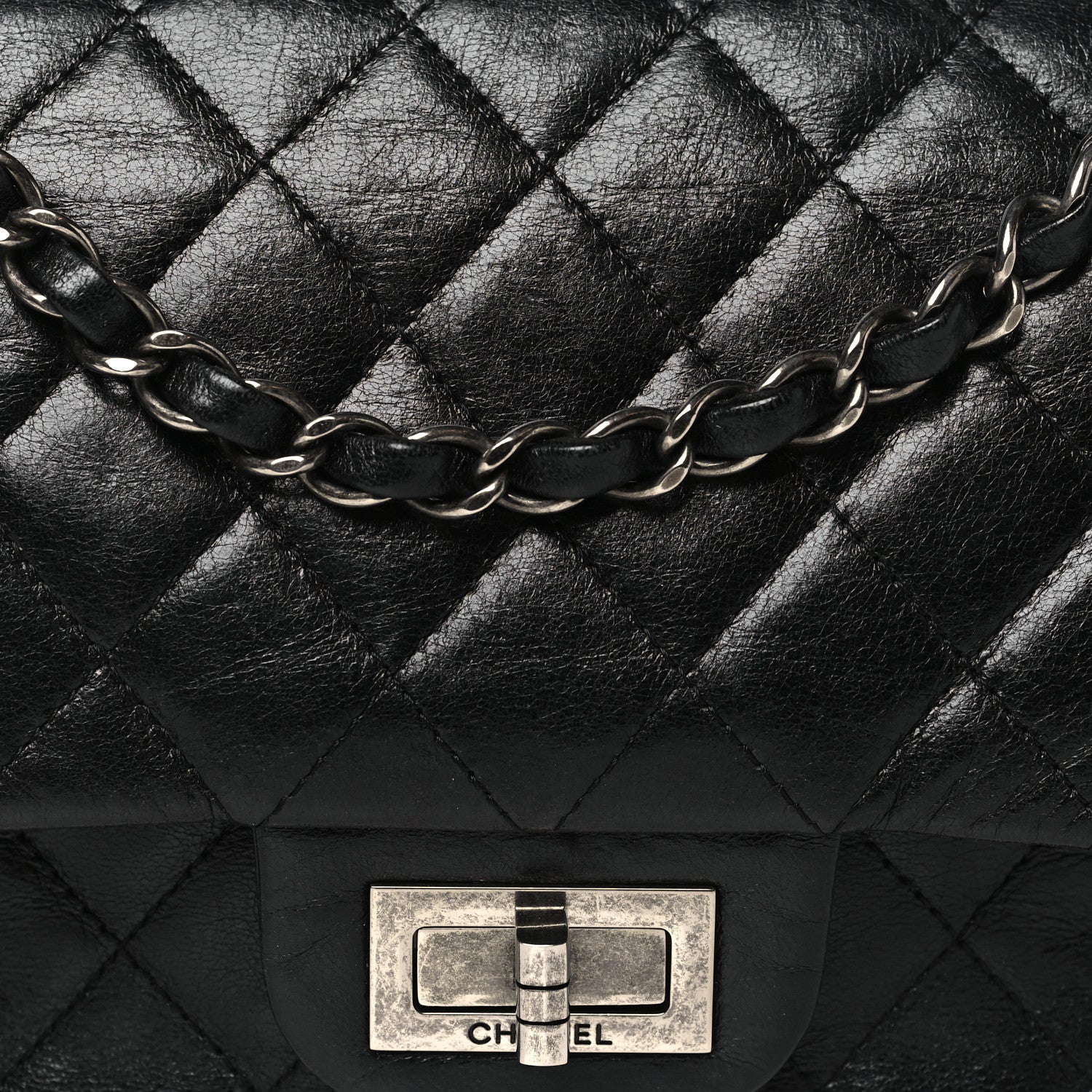 Chanel Aged Calfskin Quilted 2.55 Reissue 225 Flap Black 8 of 11
