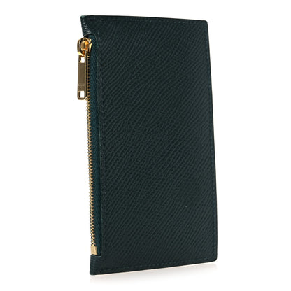 Celine Grained Calfskin Zipped Card Holder Amazone 3 of 8