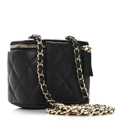 Chanel Caviar Quilted Mini Vanity Case With Chain Black 3 of 11