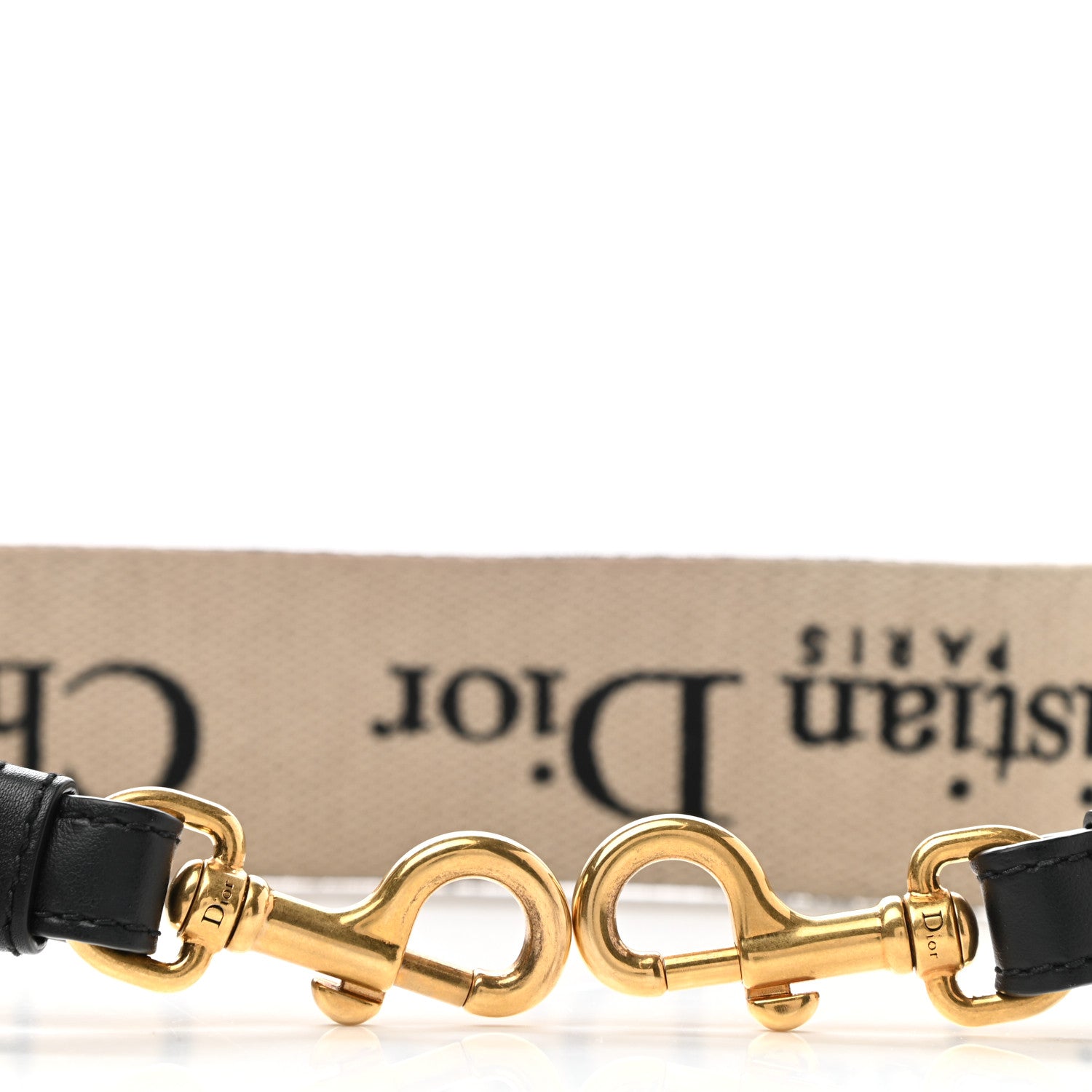 Christian Dior Canvas Embroidered Shoulder Strap Black 9 of 11