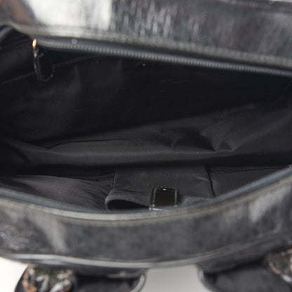 Christian Dior Patent Calfskin Embossed Saddle Bowler Black 4 of 12