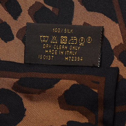Louis Vuitton Silk Leopard Bandeau Scarf Marron 6 of 7