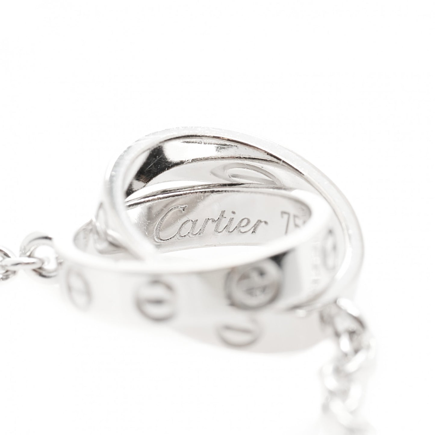 18K White Gold Interlocking LOVE Necklace