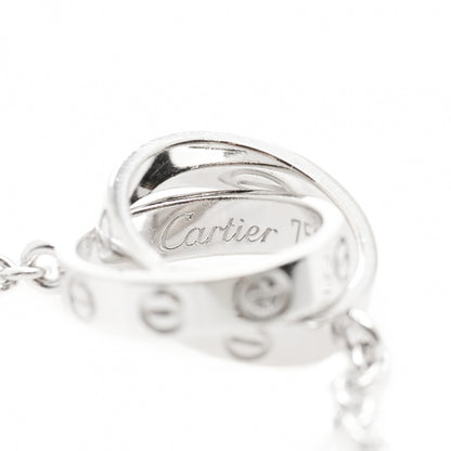 Cartier 18K White Gold Interlocking LOVE Necklace 5 of 7
