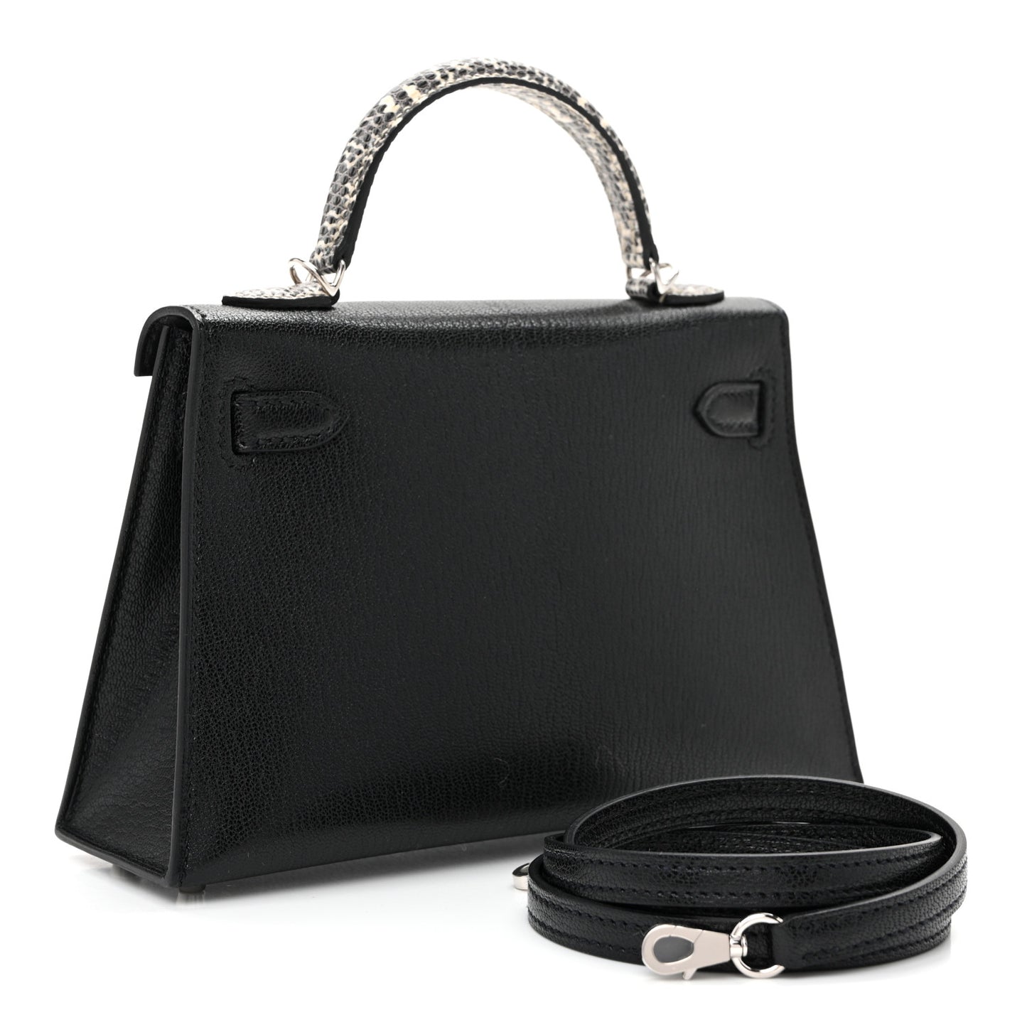 Chevre Chamkila Lizard Mini Kelly Sellier Touch 20 Black Ombre