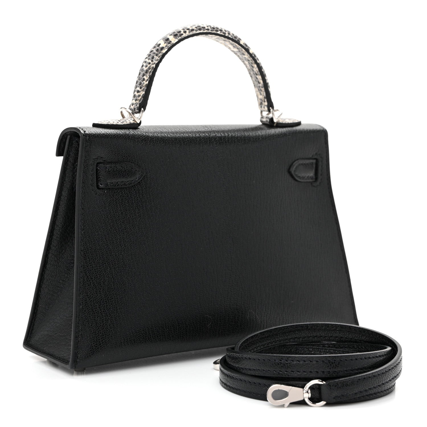 Hermes Chevre Chamkila Lizard Mini Kelly Sellier Touch 20 Black Ombre 3 of 11