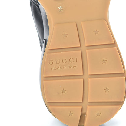 Gucci Calfskin Iridescent Logo Womens Rhyton Sneakers 39 Black 6 of 10
