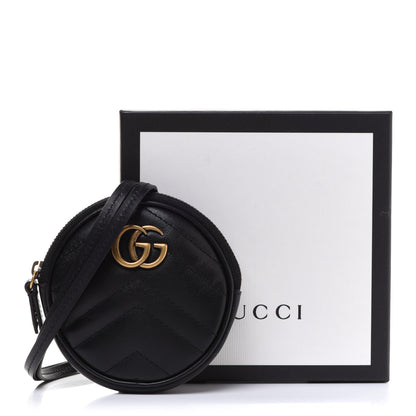 Gucci Calfskin Matelasse GG Marmont Round Mini Bag Black 9 of 9