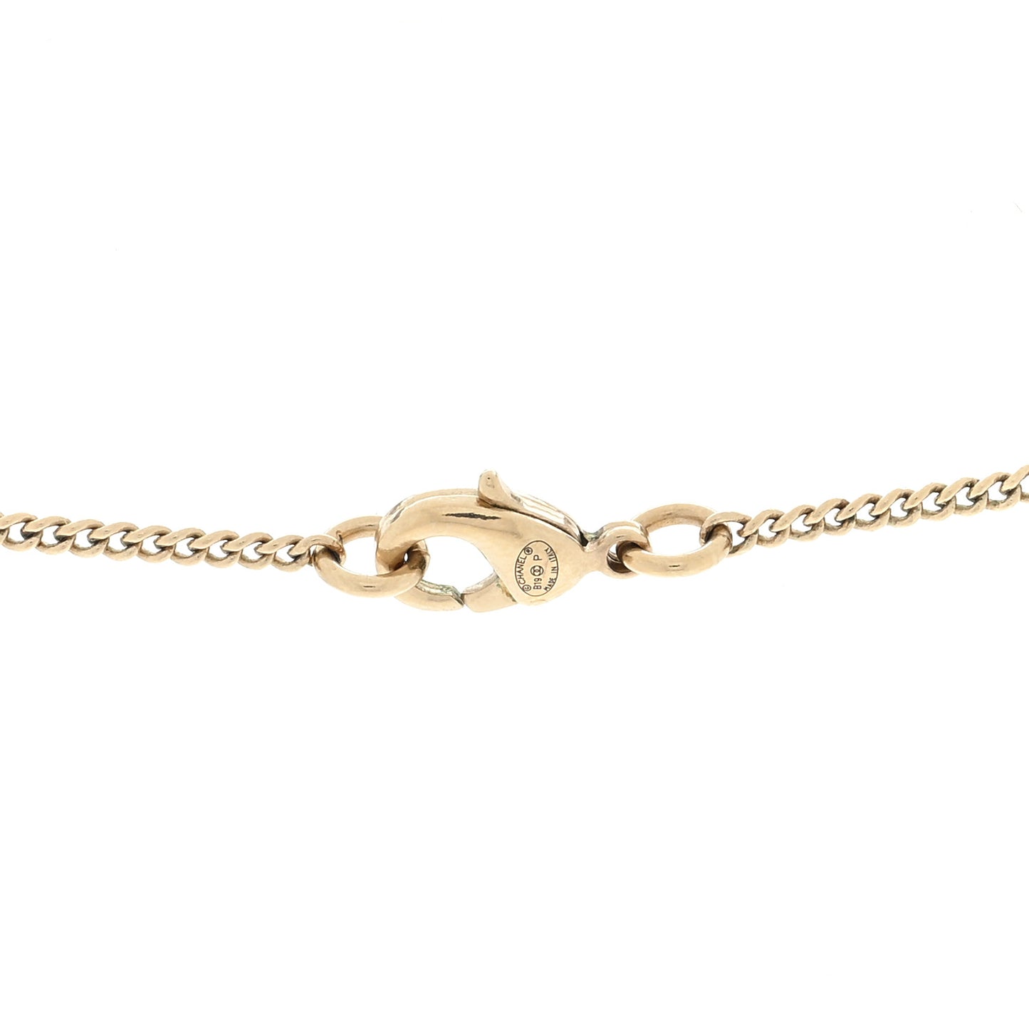 Crystal Metal CC Round Pendant Necklace Gold