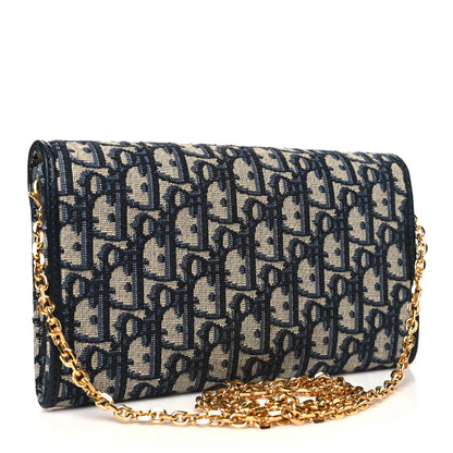 Christian Dior Oblique Bobby East West Pouch With Chain Blue 4 of 11