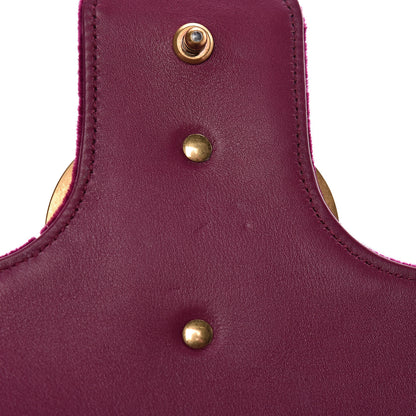 Gucci Velvet Matelasse Medium GG Marmont Shoulder Bag Fuchsia Violet Cyclamen 12 of 13
