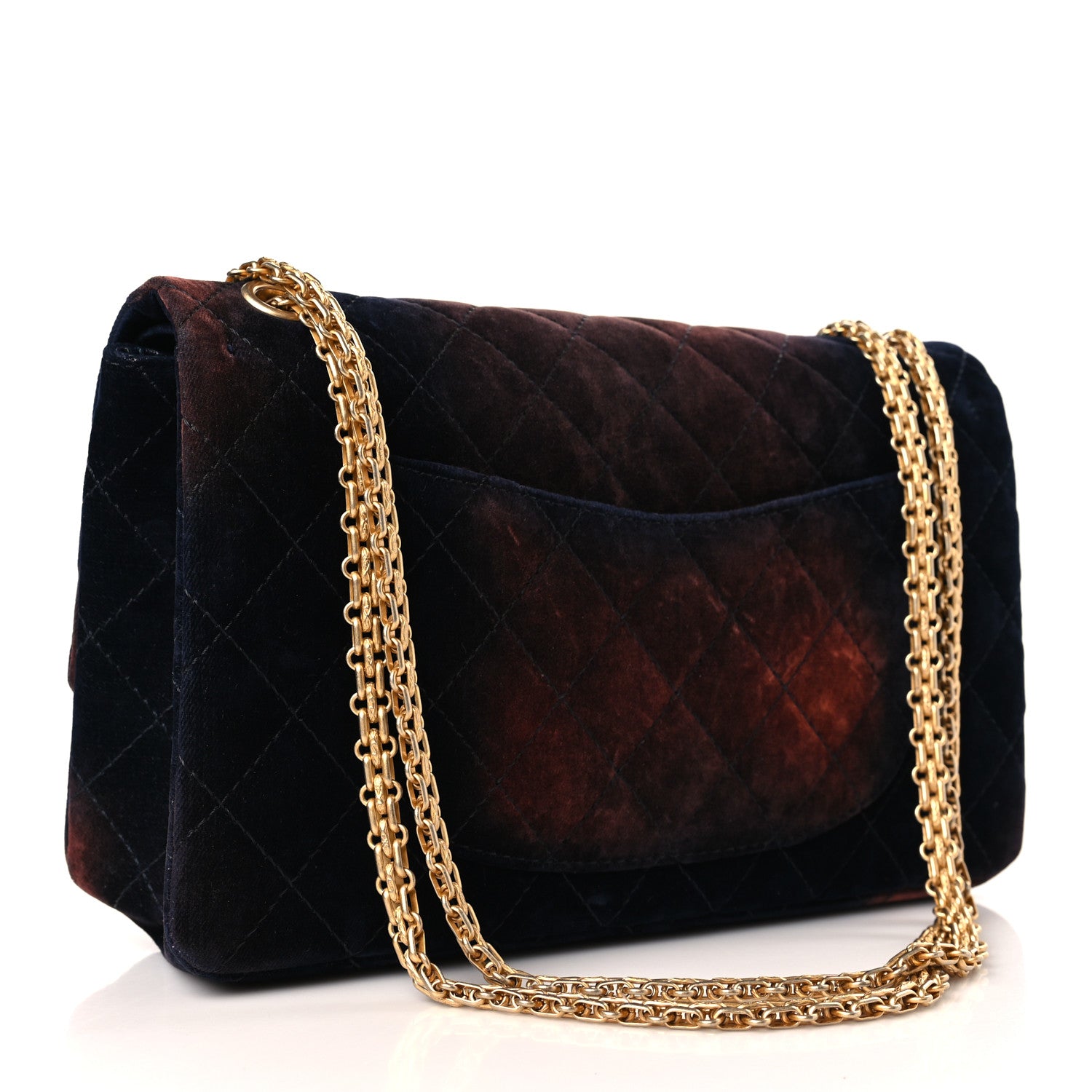 Chanel Ombre Velvet Quilted 2.55 Reissue 225 Flap Navy 3 of 9