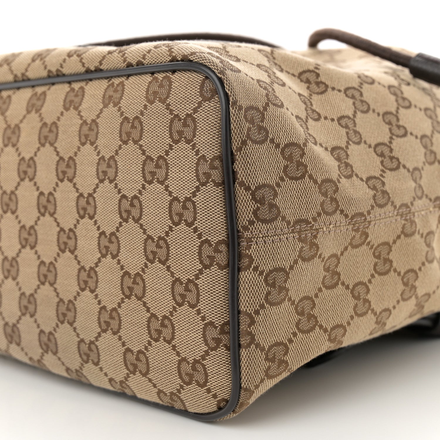 Gucci Monogram Dollar Calfskin O Drawstring Backpack Beige Ebony Testa di Moro Dark Chocolate 10 of 10