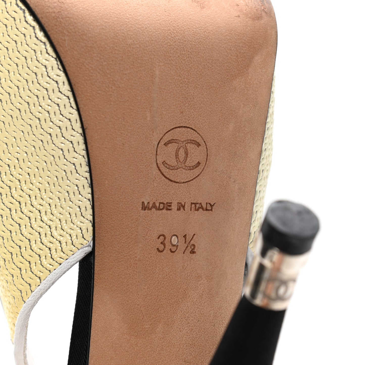 Grosgrain Cap Toe CC Slingback Pumps 39.5 Black Cream