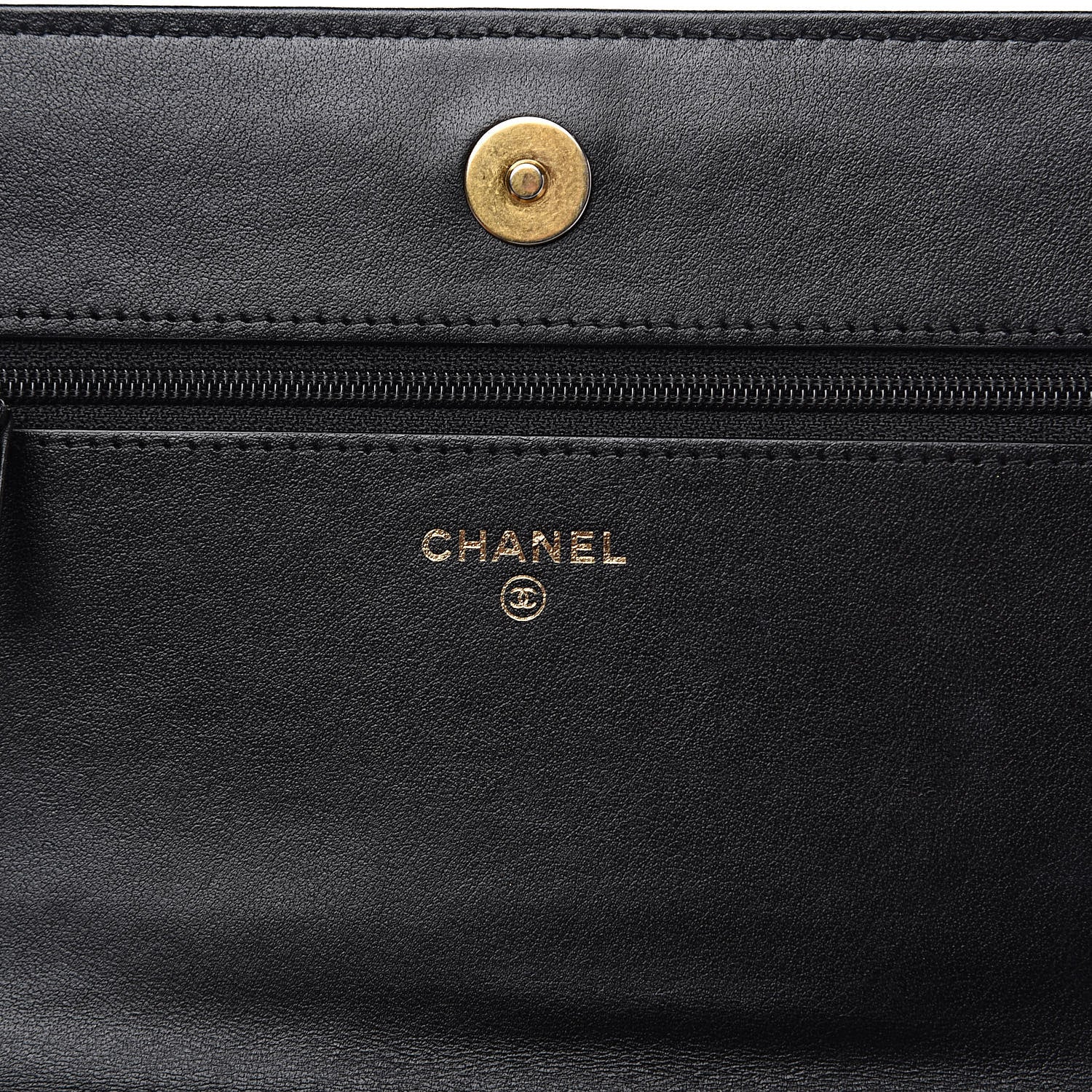 Chanel Caviar Chevron Quilted Boy Wallet On Chain WOC Black 6 of 13