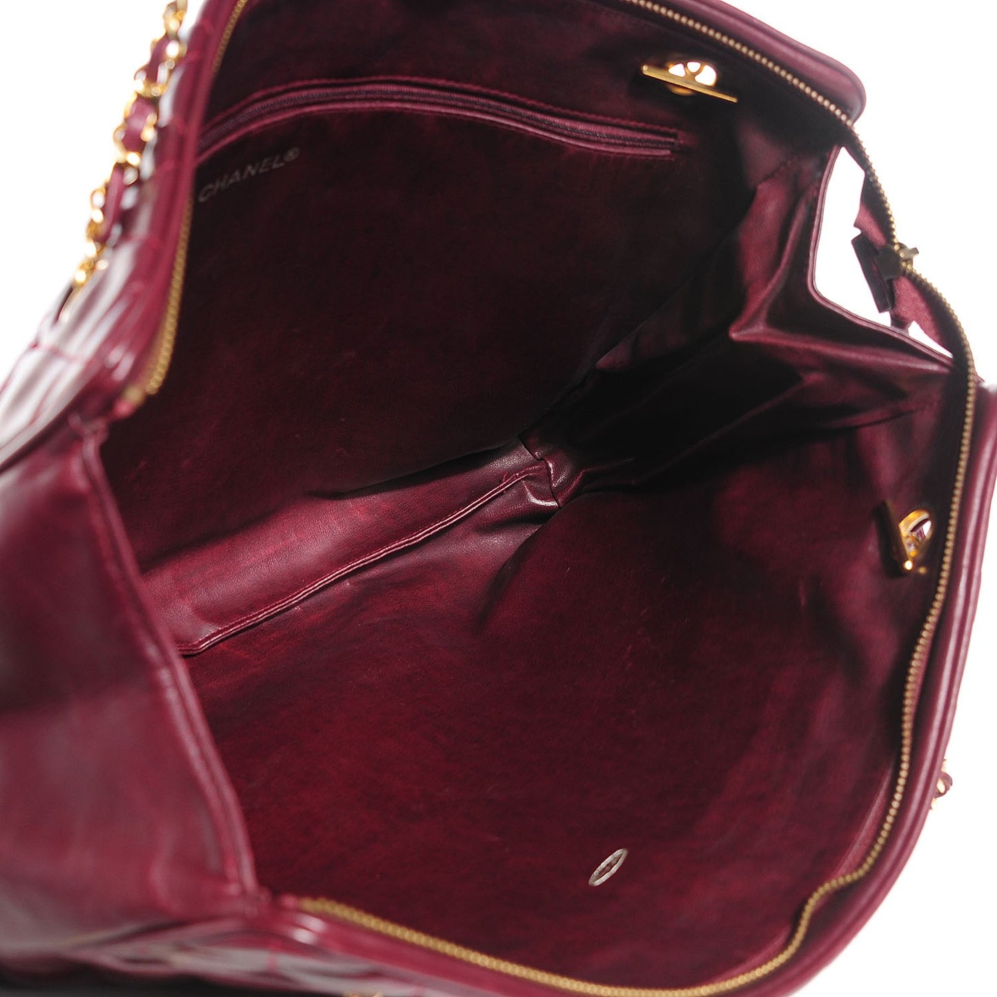 Lambskin Quilted Shoulder Bag Bordeaux