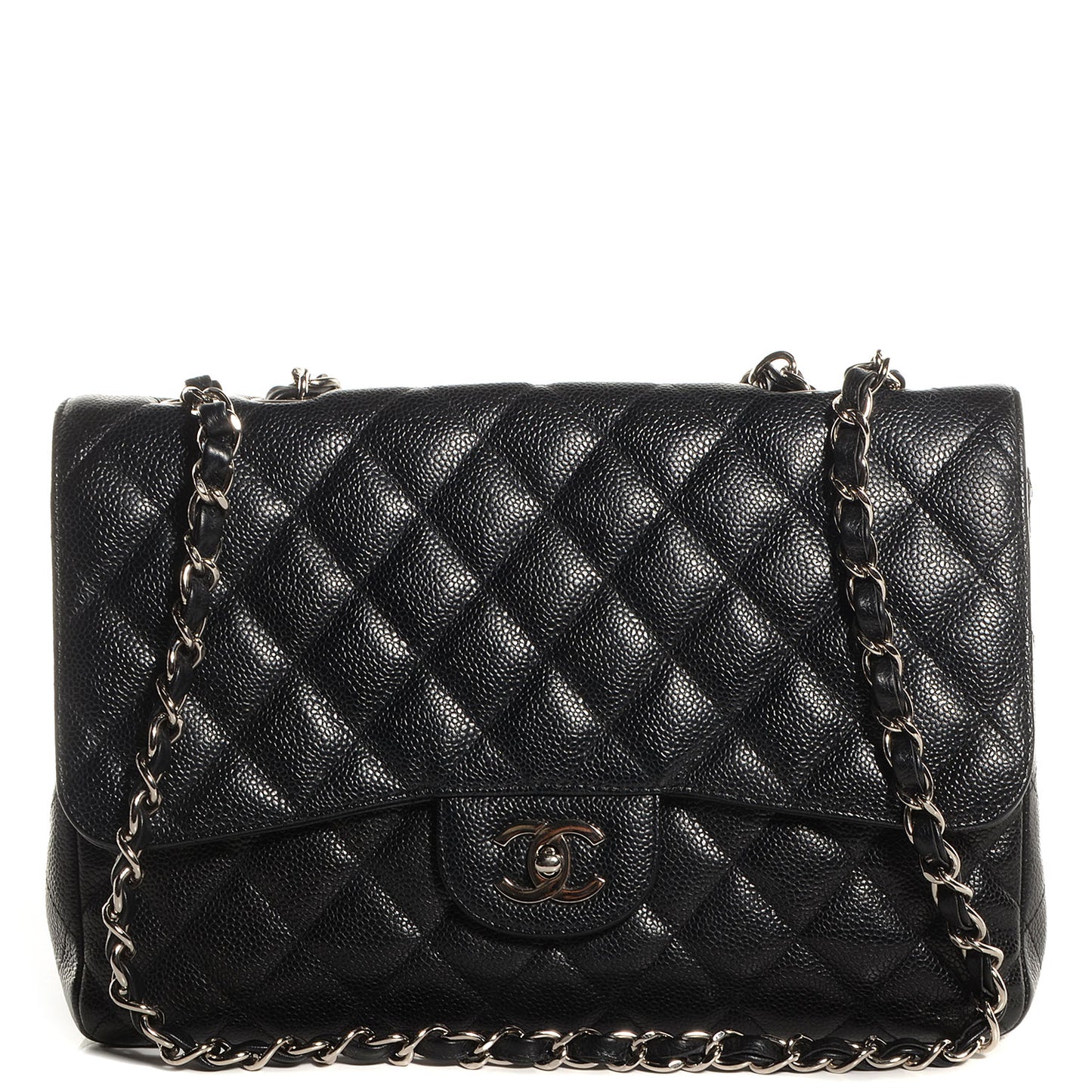 Caviar Jumbo Single Flap Black