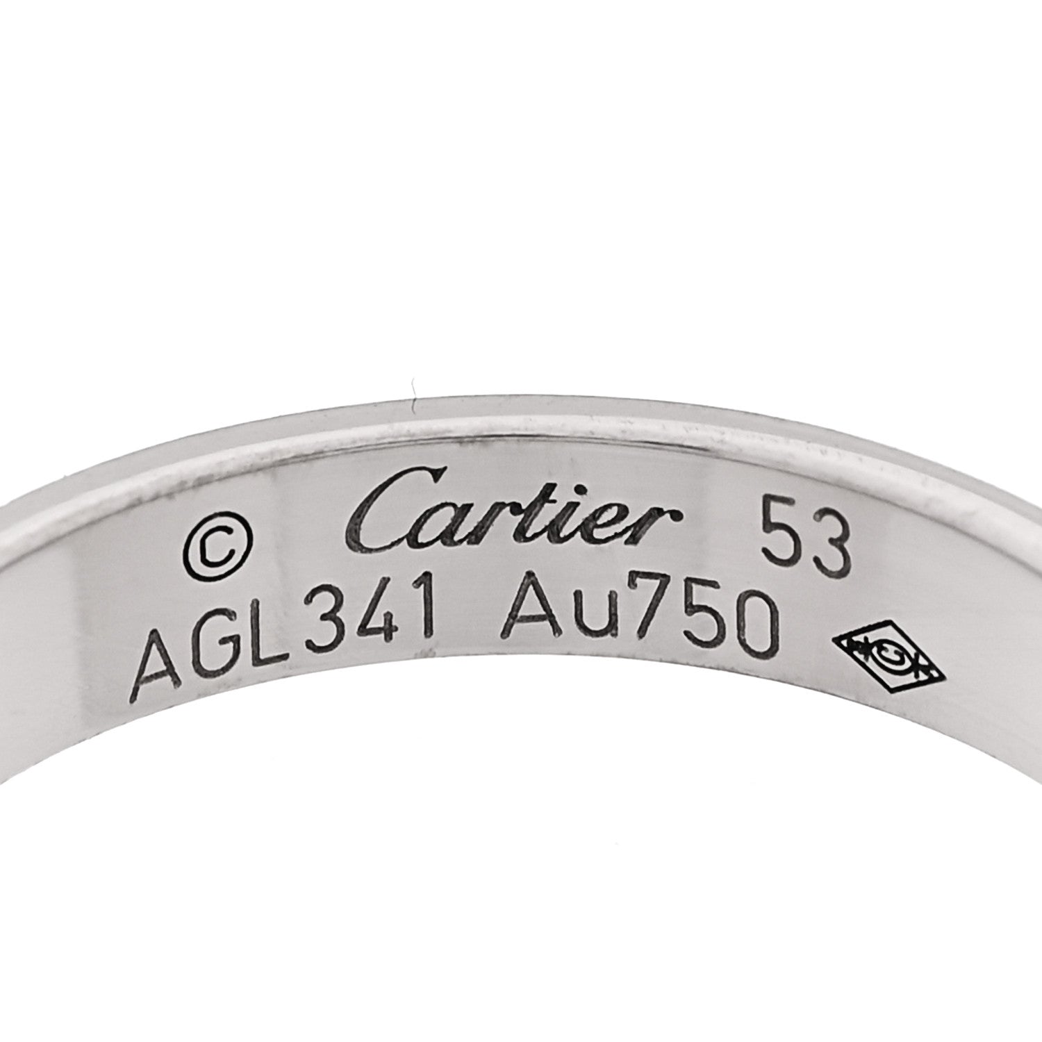 Cartier 18K White Gold 3.5mm LOVE Wedding Band Ring 53 6.5 4 of 4