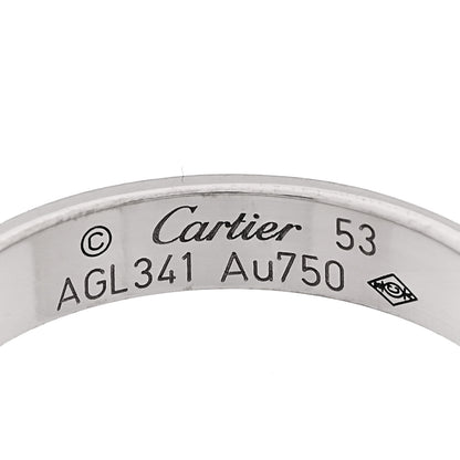 Cartier 18K White Gold 3.5mm LOVE Wedding Band Ring 53 6.5 4 of 4