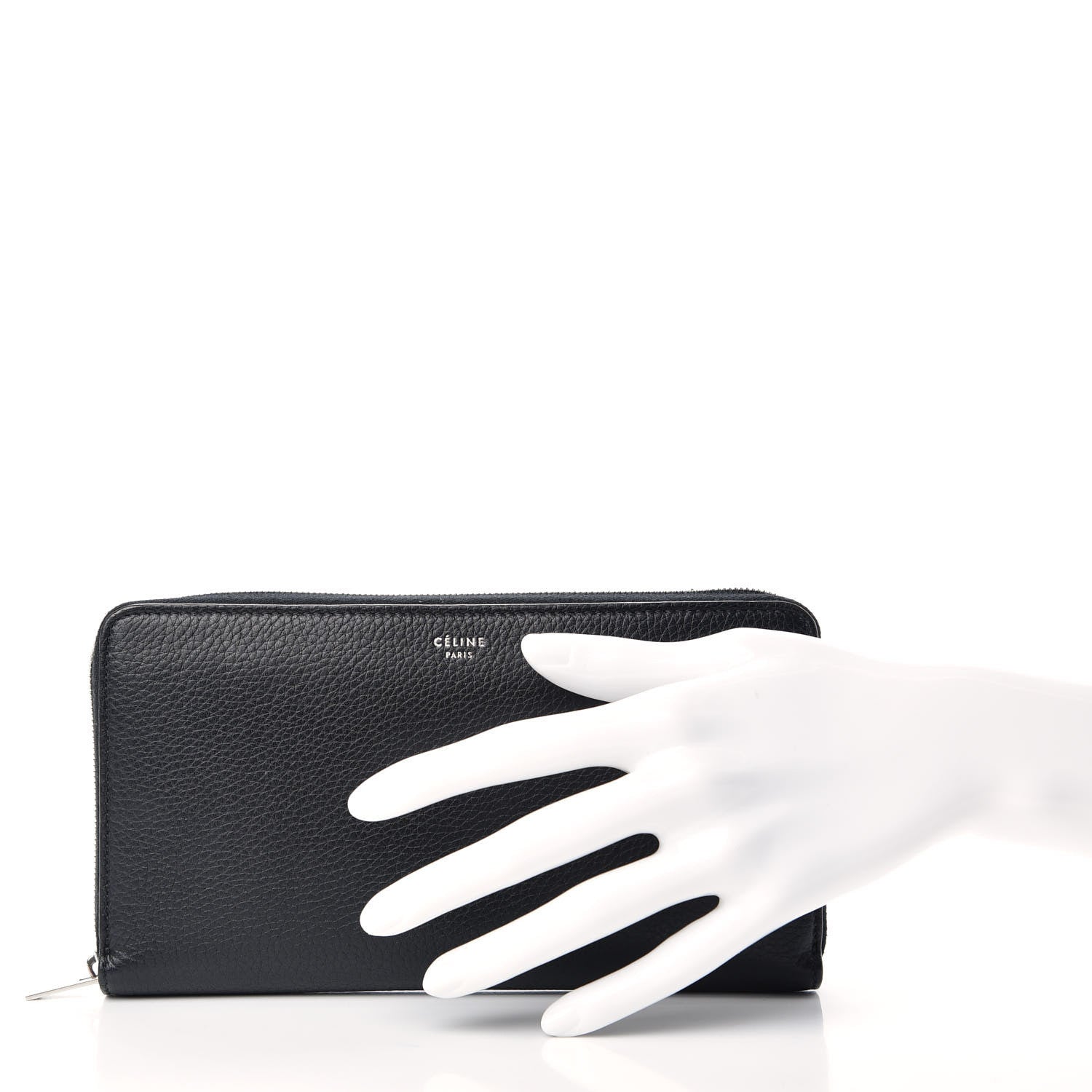 Celine Calfskin Large Zip Around Multifunction Wallet Black Citron 2 of 9
