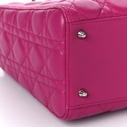 Christian Dior Lambskin Cannage Medium Lady Dior Fuchsia 9 of 15