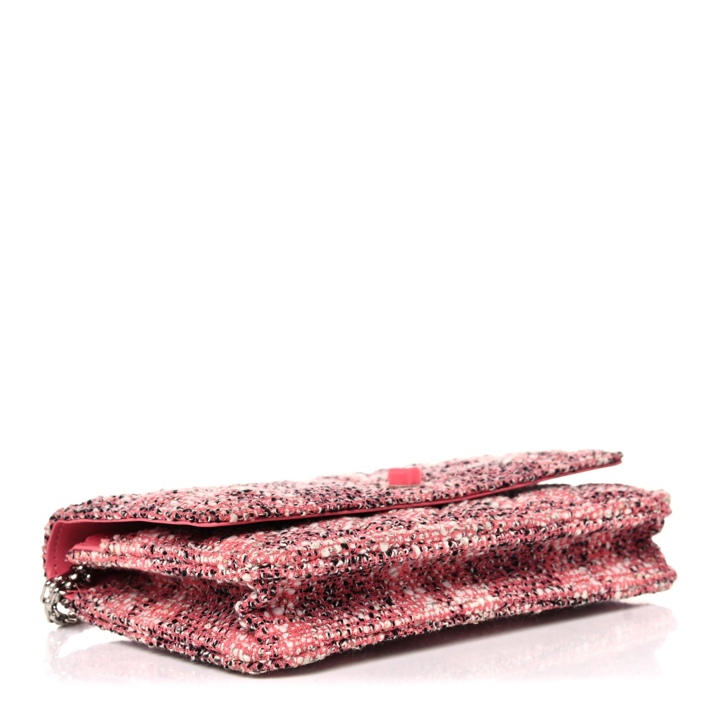 Tweed Quilted Reissue Wallet On Chain WOC Pink
