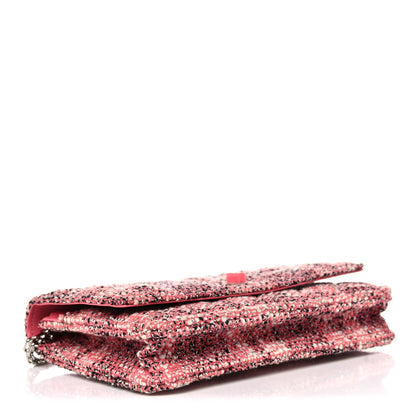 Chanel Tweed Quilted Reissue Wallet On Chain WOC Pink 4 of 12