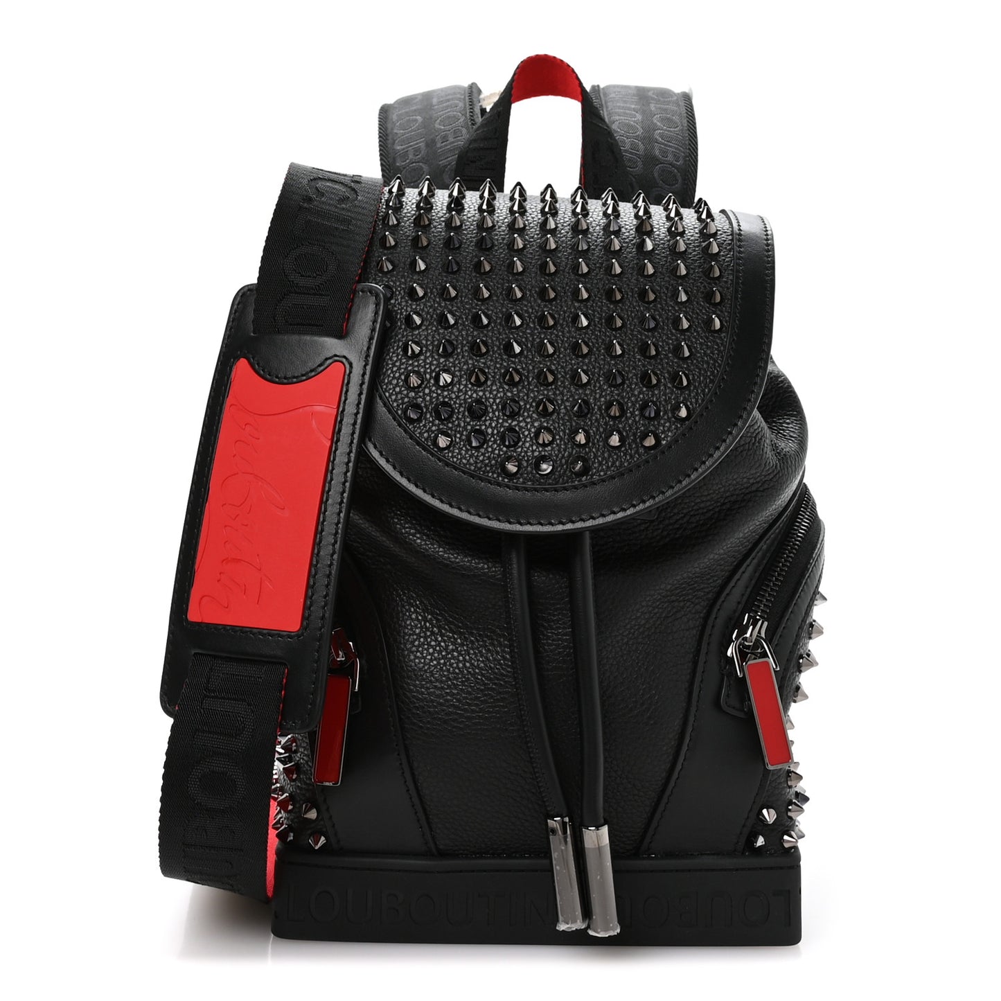 Calfskin Spiked Small Explorafunk Backpack Black Black
