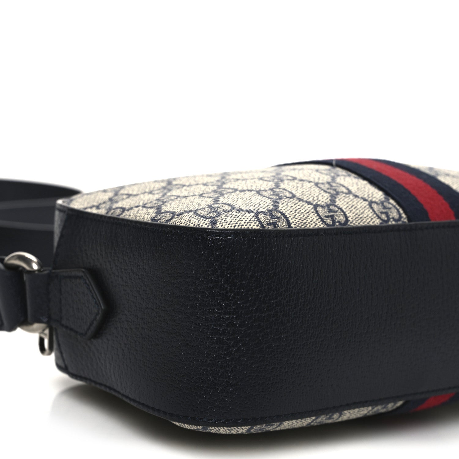 Gucci GG Supreme Monogram Textured Dollar Calfskin Web Small Ophidia Camera Bag Beige Blue 9 of 10