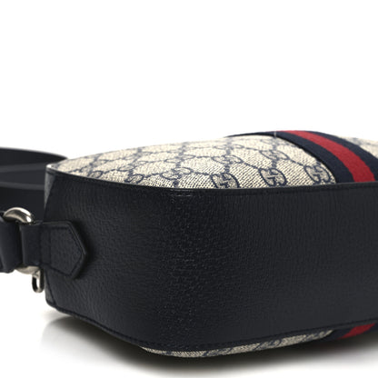 Gucci GG Supreme Monogram Textured Dollar Calfskin Web Small Ophidia Camera Bag Beige Blue 9 of 10